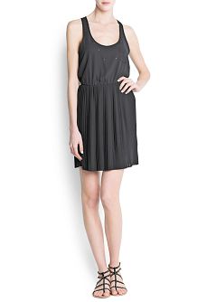 Foto Vestido Gasa Cristales antracita MANGO