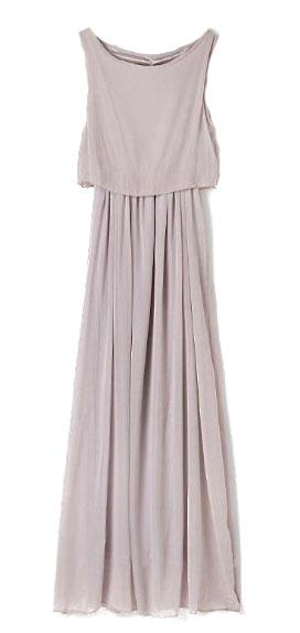 Foto Vestido gasa plisado-Gris