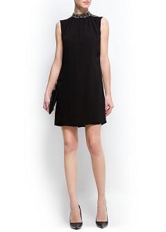 Foto Vestido Hombros Decorados negro MANGO