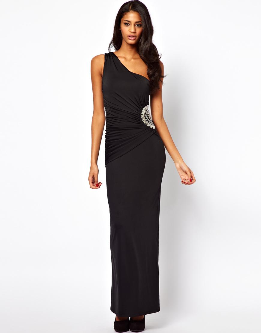 Foto Vestido largo asimétrico de Lipsy Negro