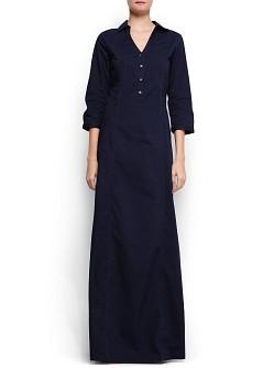 Foto Vestido Largo Camisero navy MANGO