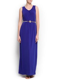 Foto Vestido Largo Cinturón Metálico tinta MANGO