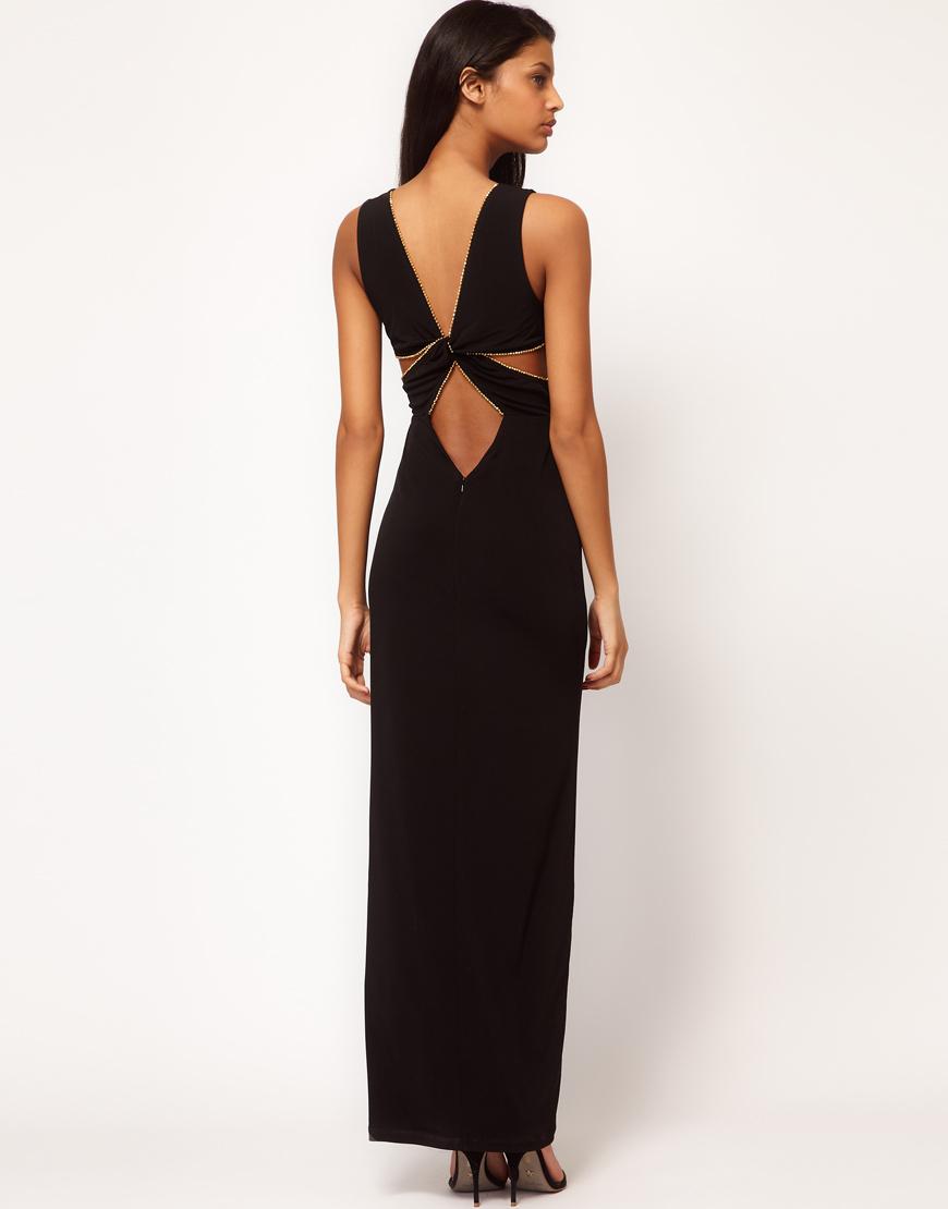 Foto Vestido largo con detalle cruzado en la espalda de ASOS Black