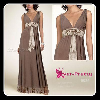 Foto Vestido Largo Con Volante Bordado Y Lazada Central - Talla 38