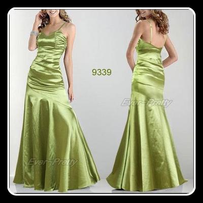Foto Vestido Largo Corte Sirena En Color Verde Pastel- Talla 40
