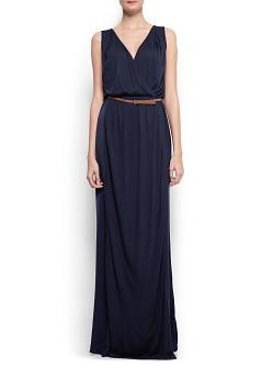 Foto Vestido Largo Cruzado navy MANGO