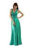 Foto Vestido largo de satén verde