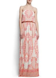 Foto Vestido Largo Estampado crudo MANGO