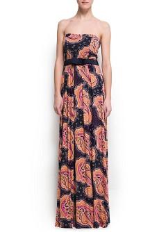 Foto Vestido Largo Estampado Paisley navy MANGO