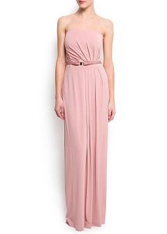 Foto Vestido Largo Plisado rosa blush MANGO