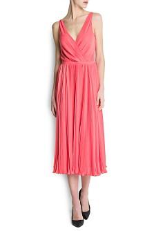 Foto Vestido Midi Plisado geranio MANGO