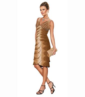 Foto Vestido mujer fiesta con volantes en satén