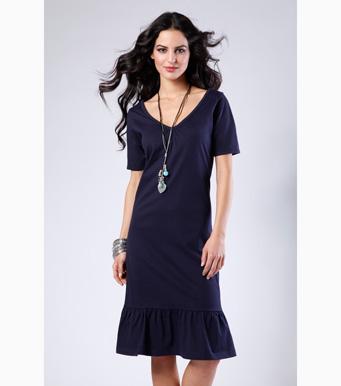 Foto Vestido mujer manga corta punto 100% algodón