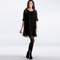 Foto Vestido negro plisado soleil - LA Redoute Creation