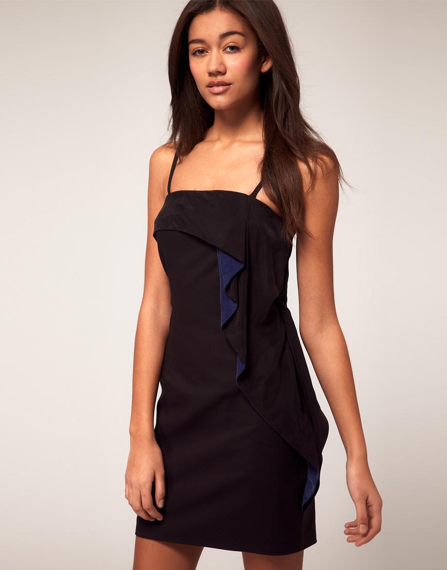 Foto Vestido palabra de honor con volante en contraste de Vero Moda Very...