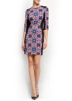 Foto Vestido Paneles Estampados negro MANGO