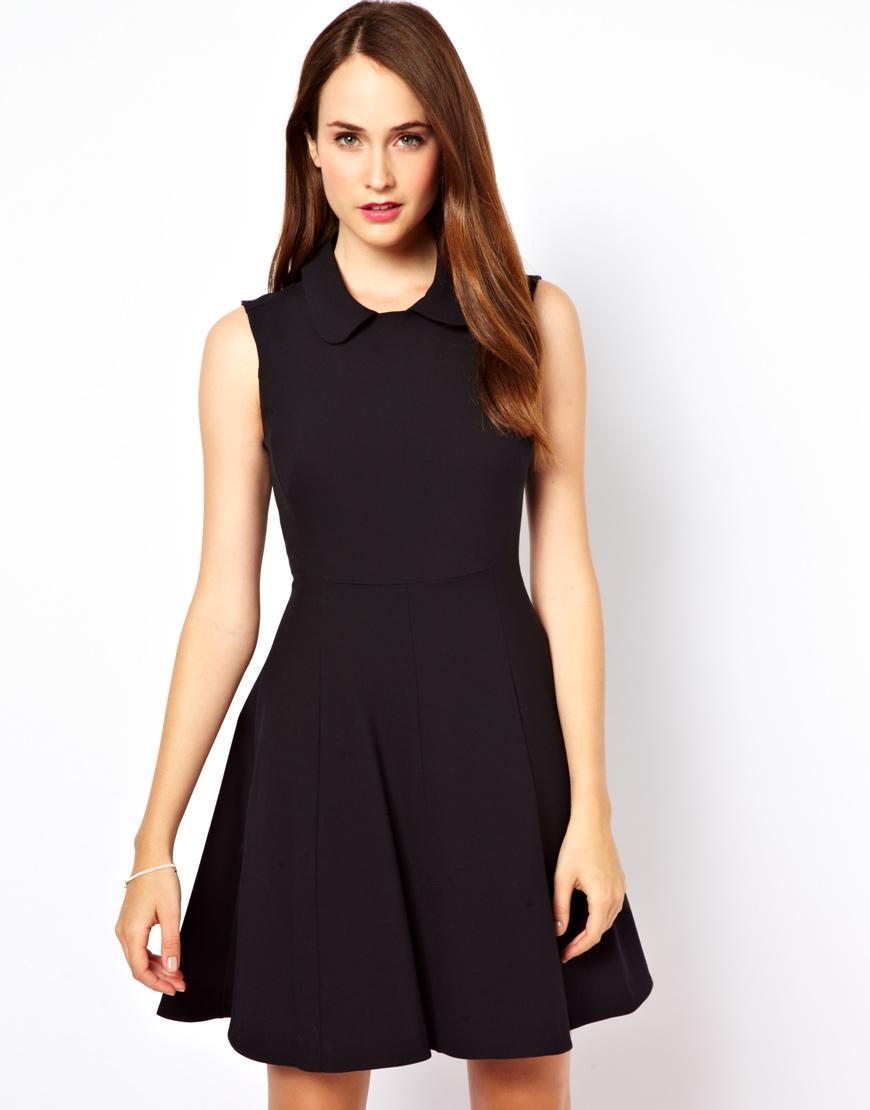 Foto Vestido skater con cuello de French Connection Negro