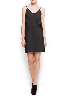 Foto Vestido Strass Espalda Cruzada negro MANGO