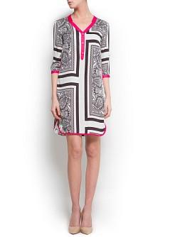 Foto Vestido Túnica Estampado negro MANGO