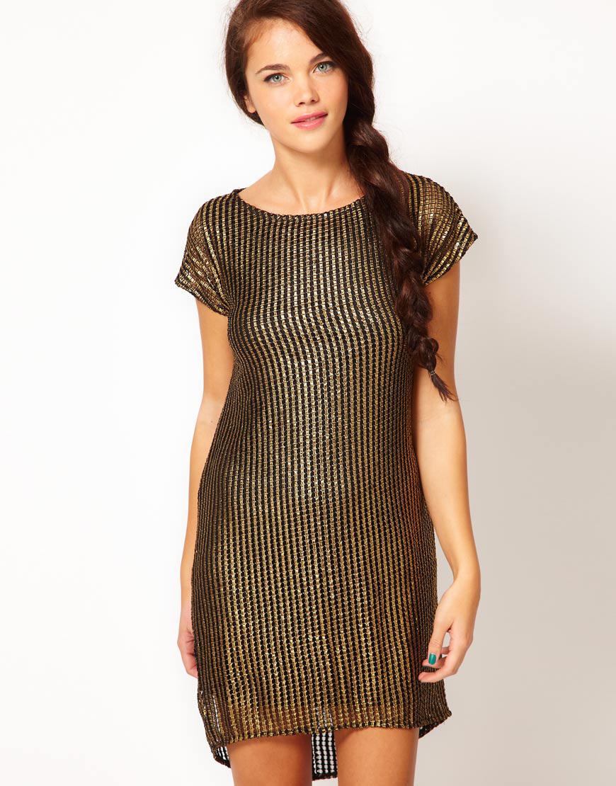 Foto Vestido túnica Ovoid de River Island Dorado