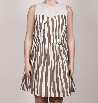 Foto vestido vison y blanco sugarhill rayas