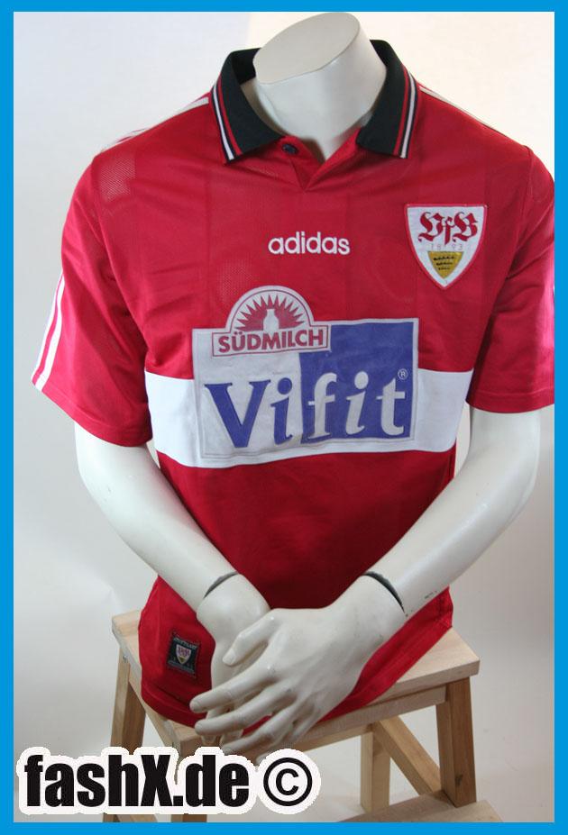 Foto VfB Stuttgart camiseta Südmilch talla M rojo 1996/97 Adidas