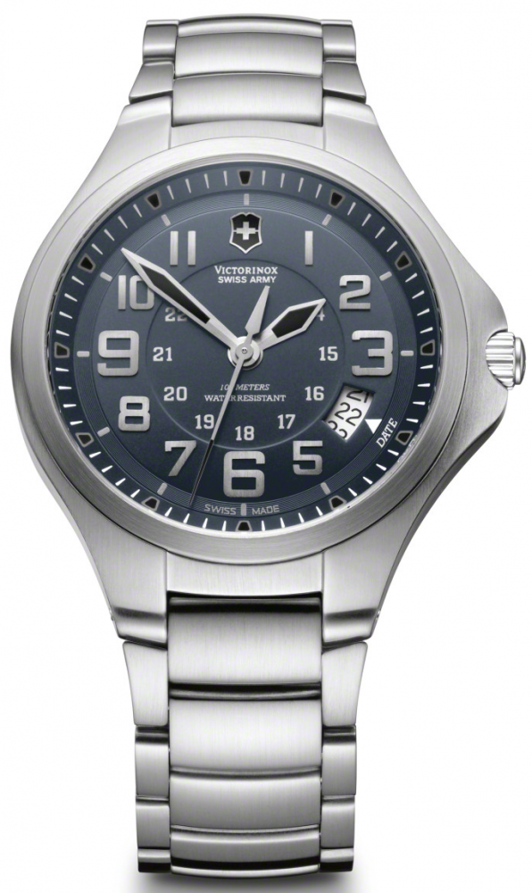 Foto Victorinox Swiss Army Mens Base Camp Stainless Watch - Silver Bracelet - Blue Dial - 241463