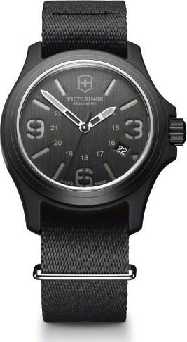 Foto Victorinox Swiss Army Mens Original Carbon Watch - Black Nylon Strap - Black Dial - 241517