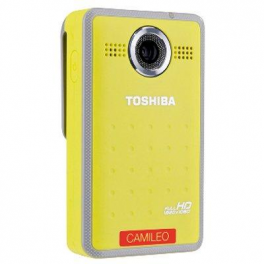 Foto Video cámara toshiba clip full hd mini amarilla
