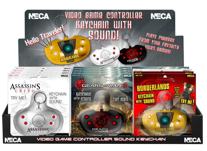 Foto Video Game Controller Expositor De 12 Llaveros Con Sonido