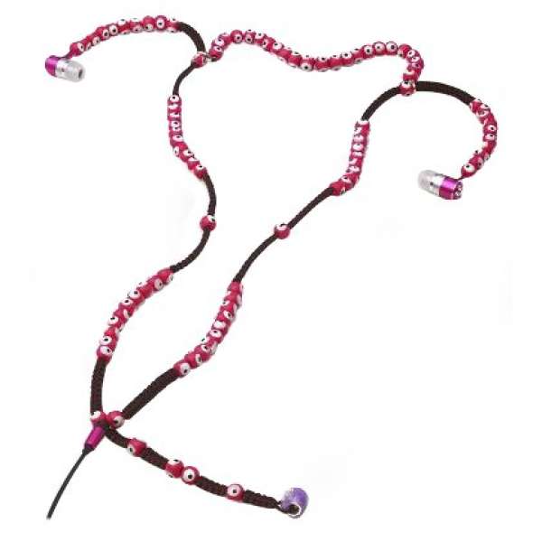 Foto View Quest Necklace Earphones Pink Bead
