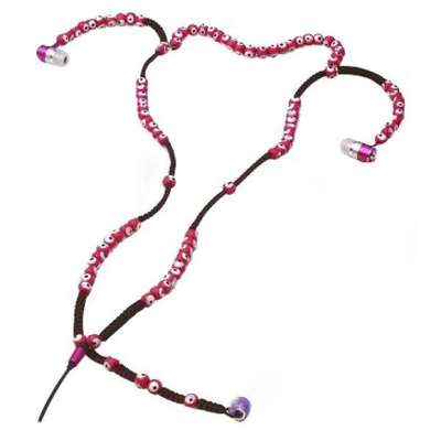 Foto View Quest Necklace Earphones Pink Bead Necless Earphones Auriculares Collar