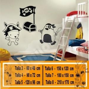 Foto Vinilo decorativo infantil pirata perro y pinguino -3140