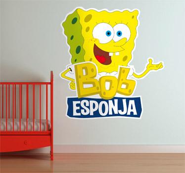 Foto Vinilo infantil Bob Esponja con logo