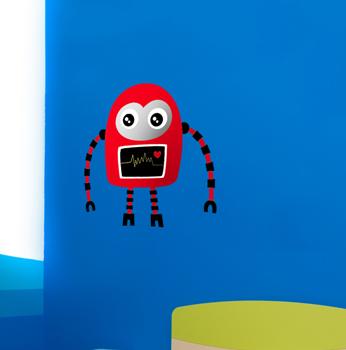 Foto Vinilo infantil robot rojo 2