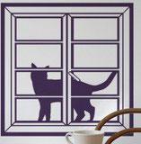 Foto Vinilos Decorativos - HALLOWEEN - Gato ventana