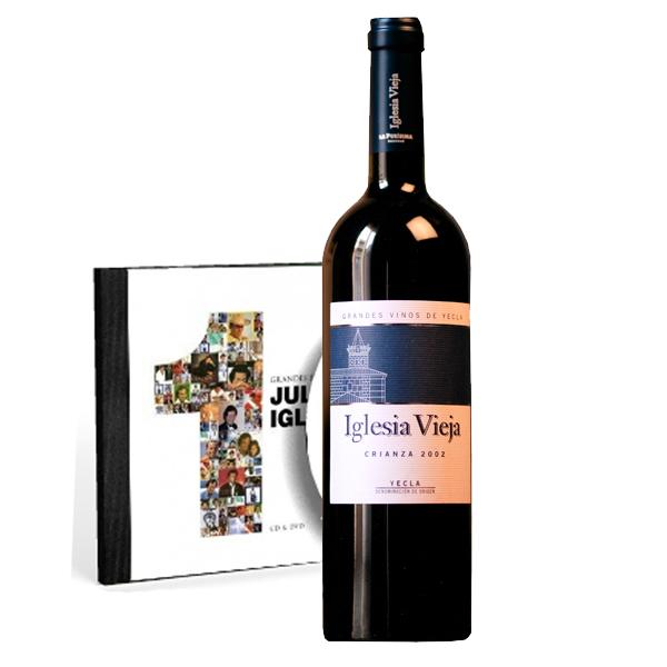 Foto Vino y CD Julio Iglesias