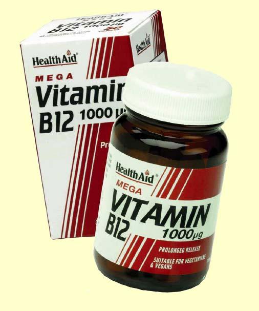 Foto Vitamina B12 1000 ug - Liberación prolongada - Health Aid - 50 comprimidos