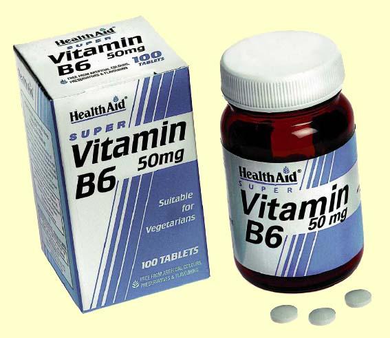 Foto Vitamina B6 - Piridoxina Clorhidrato 50 mg - Health Aid - 100 comprimidos