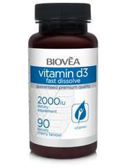 Foto Vitamina D3 2000 Iu (Rápida Disolución) 90 Mini Comprimidos Con Sabor A Cereza