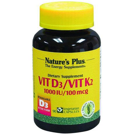 Foto Vitamina D3 Vitamina K2 (1000 IU / 100 ug) 90 capsulas Nature's Plus