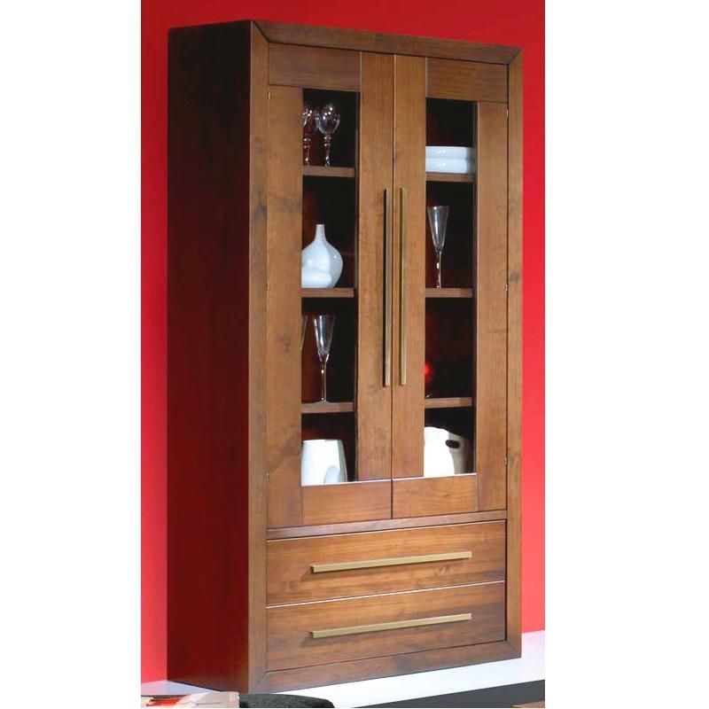 Foto Vitrina con 2 puertas + 2 cajones, realizada en madera de pino.