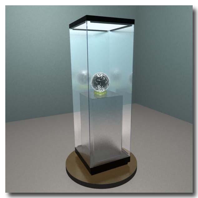 Foto Vitrina de metacrilato con luz de LEDs y peana