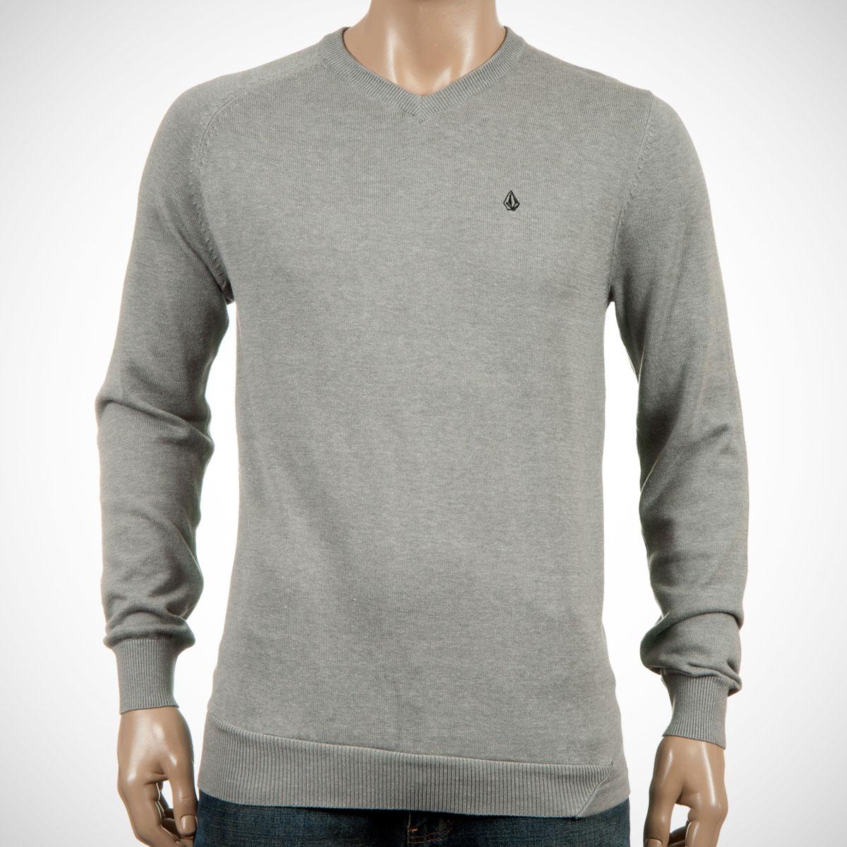 Foto Volcom Standard V Neck Knit Sweater Silver Heather Grey