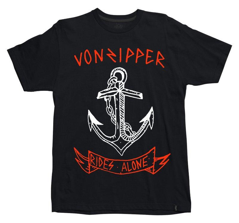 Foto Von Zipper Rides Alone Tee - Black