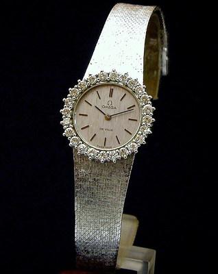 Foto W0034 Reloj Joya Omega Lady De Oro Blanco Con Brillantes Excelente Calidad