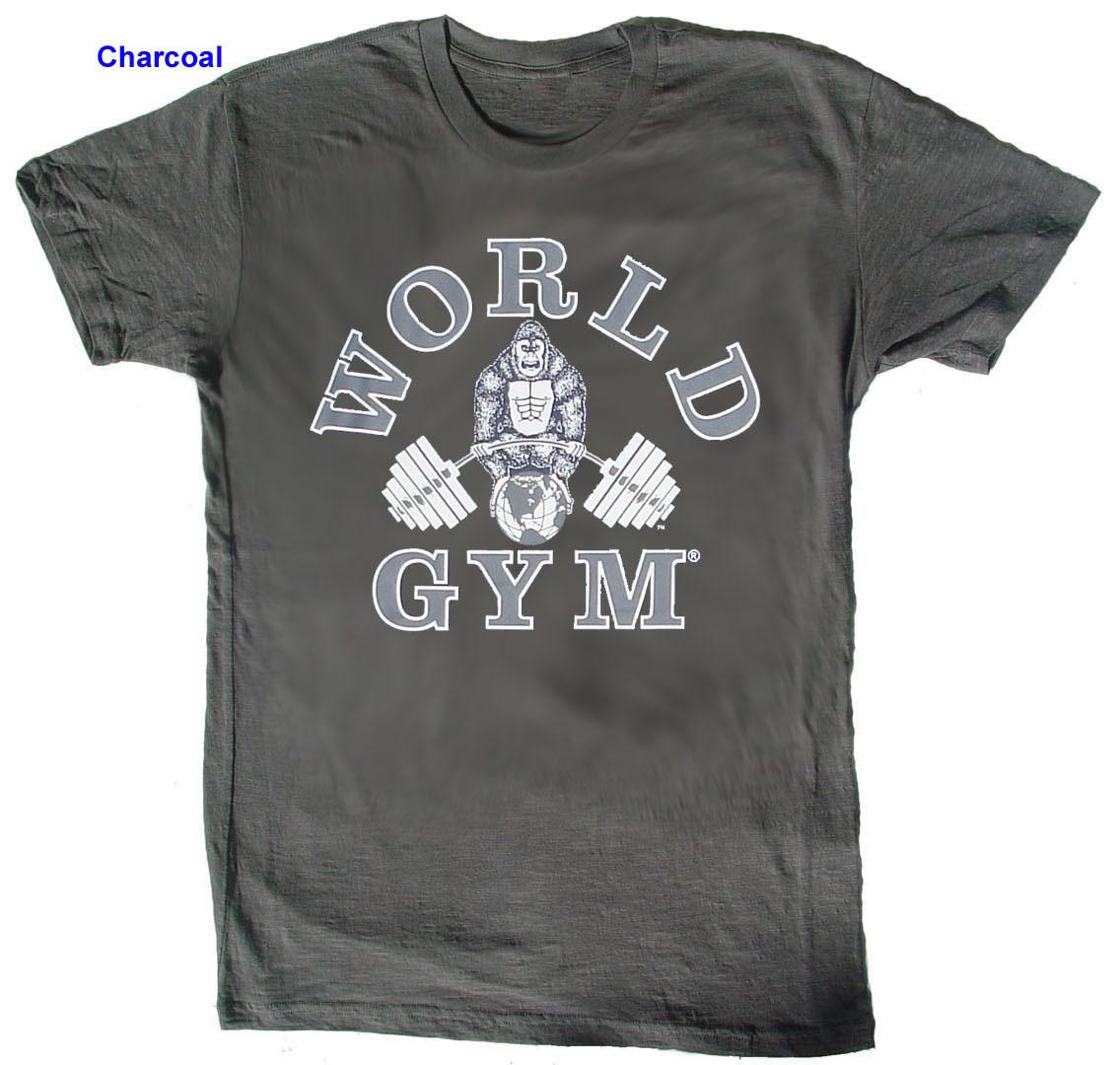 Foto W110 World Gym Muscle Shirt Burnout Tee L Charcoal