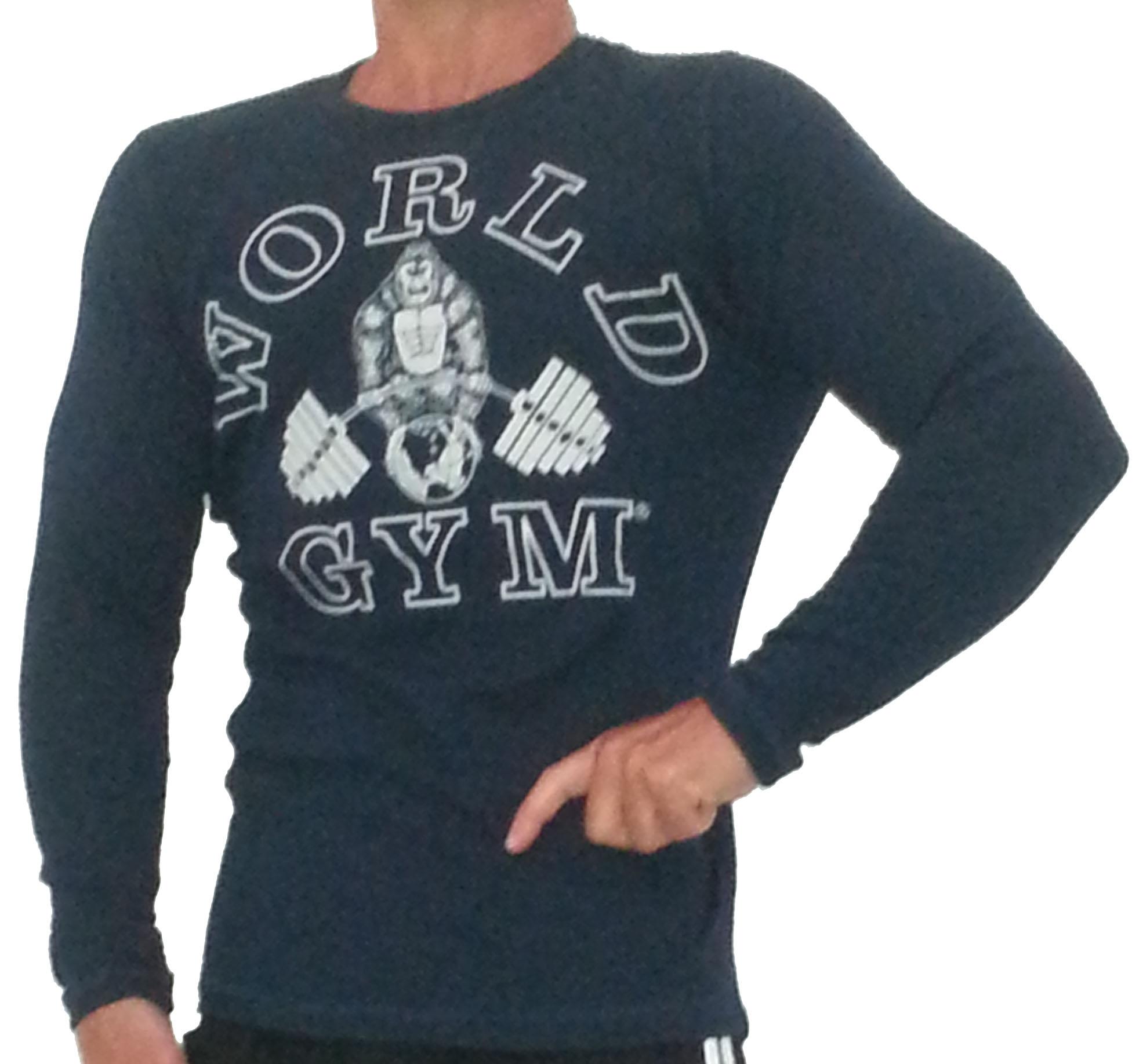 Foto W171 World Gym Muscle Shirt Long Sleeve Thermal XXL Navy