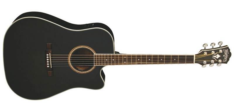 Foto Washburn WD-5S CE Black Acoustic Electric Guitar