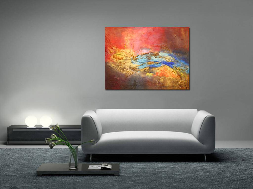 Foto Wave Of Desire - Bespoke Colourful Abstract Wall Art Painting